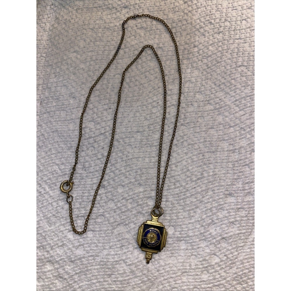 Vintage Rowe High School Pendant Necklace